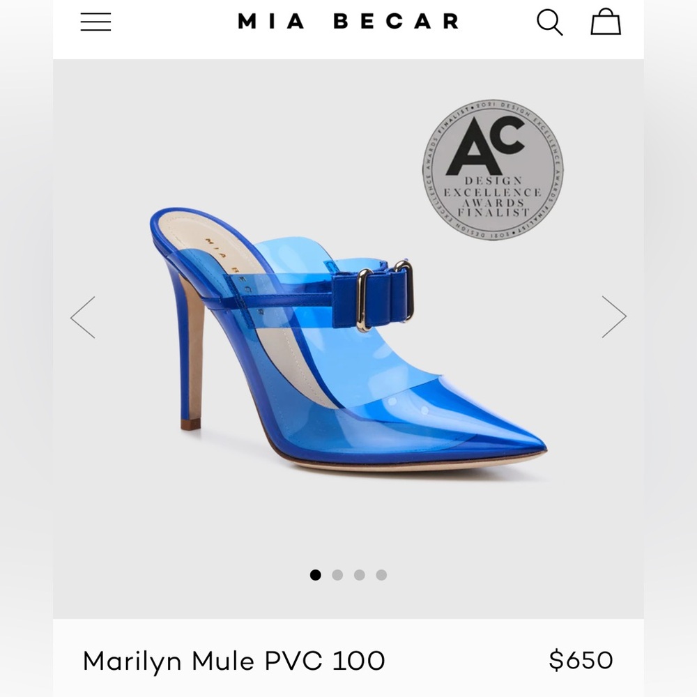 Chic Blue Mules with Gold Buckle - Picture 6 of 8